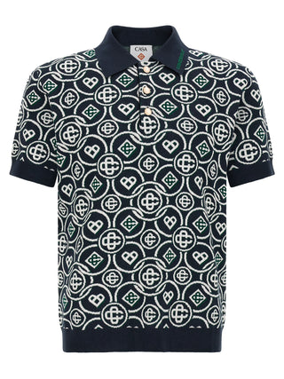 Casablanca Blue Cotton Polo Shirt