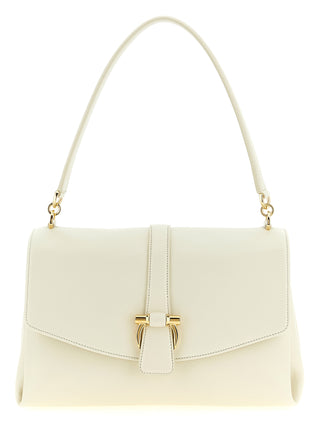 Ferragamo White Calfskin Shoulder Bag