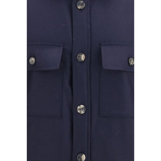Jacob Cohen Blue Wool Oves Aries Full-Length Jacket