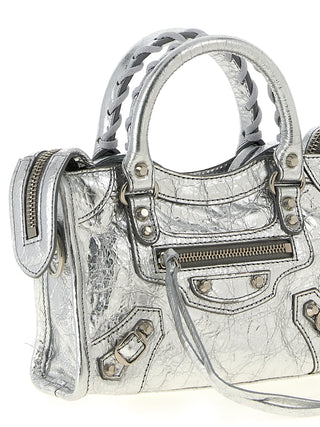 Balenciaga Silver Lamb Leather Crossbody Bag
