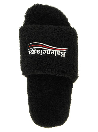 Balenciaga Black Polyester Slides