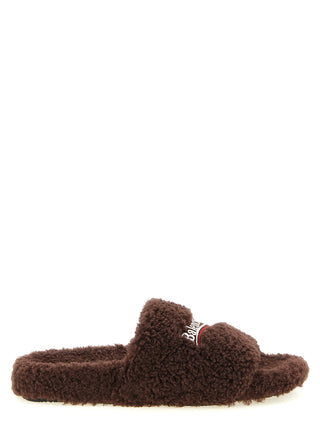 Balenciaga Brown Polyester Slides