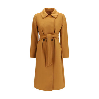Max Mara Studio Double-Breasted Belted Wool Coat