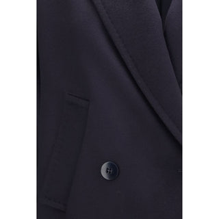 Max Mara Studio Peak Lapel Double-Breasted Wool Coat