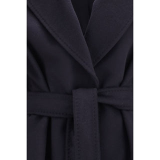 Max Mara Studio Peak Lapel Belted Wool Coat