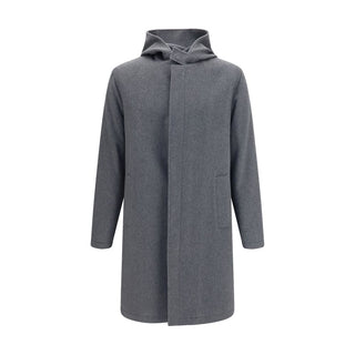 Lardini Gray Wool Oves Aries Coat