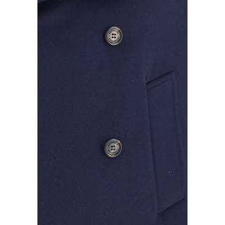 Brunello Cucinelli Blue Wool Oves Aries Coat