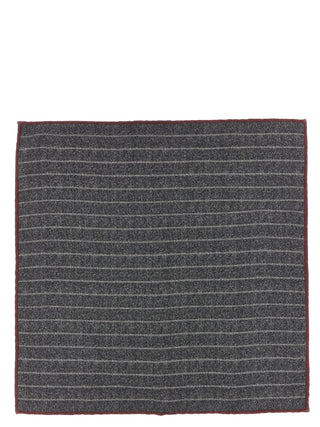 Brunello Cucinelli Gray Silk Pocket Square