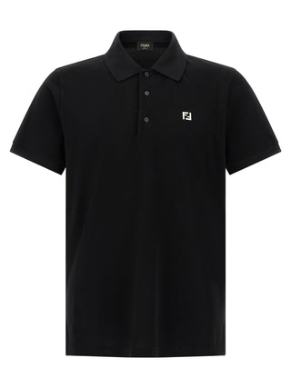 Fendi FF Metallic Logo Cotton Polo Shirt