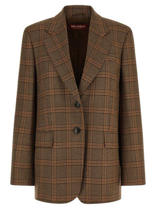 Max Mara Studio Alca Checked Wool Blazer