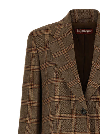 Max Mara Studio Alca Checked Wool Blazer