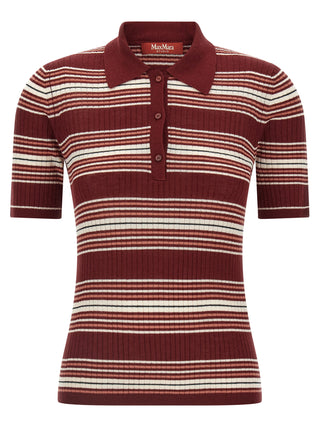 Max Mara Studio Tallero Striped Silk Polo Shirt
