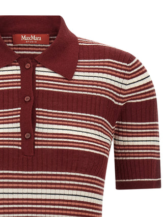 Max Mara Studio Tallero Striped Silk Polo Shirt