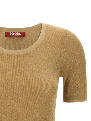 Max Mara Studio Sequoia Metallic Ribbed T-Shirt