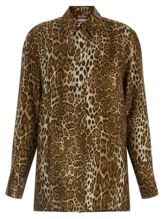 Max Mara Studio Affari Animal Print Silk Shirt
