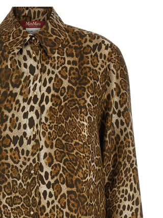Max Mara Studio Affari Animal Print Silk Shirt