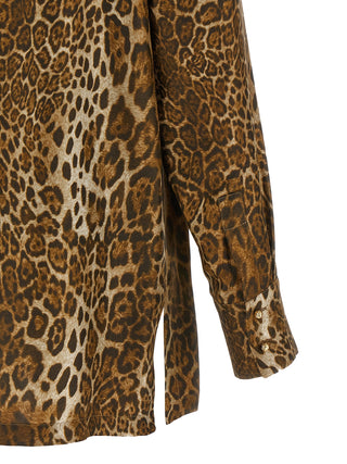 Max Mara Studio Affari Animal Print Silk Shirt