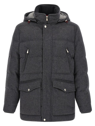 Brunello Cucinelli Gray Wool Parka