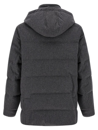 Brunello Cucinelli Gray Wool Parka
