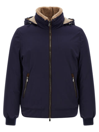 Brunello Cucinelli Blue Polyamide Full-Length Jacket