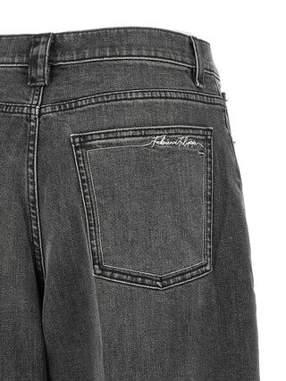 Fabiana Filippi Gray Cotton Relaxed Fit Jeans