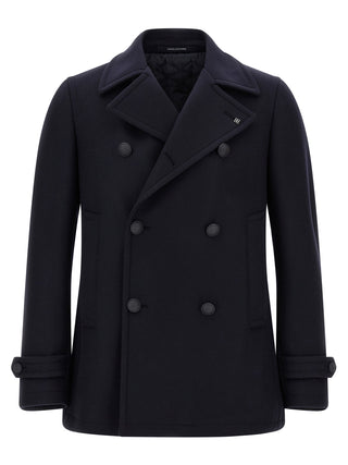 Tagliatore Blue Wool Coat
