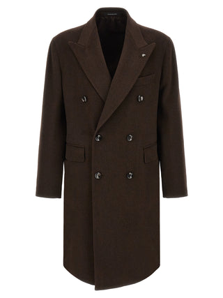 Tagliatore Brown Virgin Wool Coat