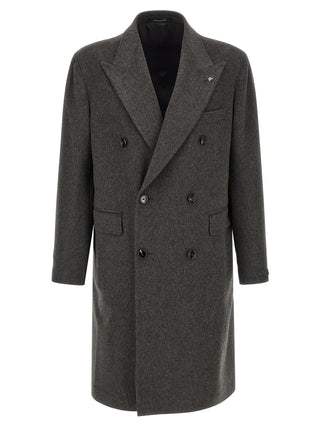Tagliatore Gray Virgin Wool Coat