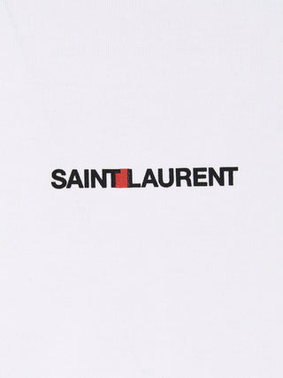 Saint Laurent White Cotton T-Shirt