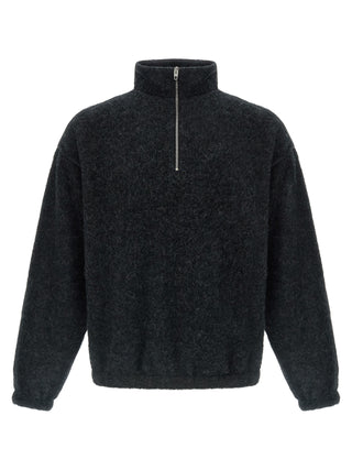 Jil Sander Half-Zip Wool Turtleneck Sweatshirt