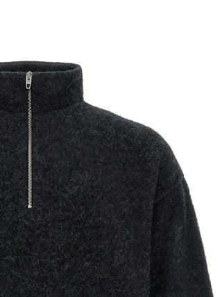 Jil Sander Half-Zip Wool Turtleneck Sweatshirt