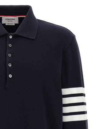 Thom Browne Blue Cotton Polo Shirt