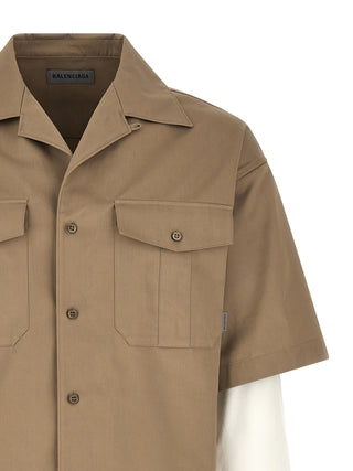 Balenciaga Double-Layer Bowling Shirt