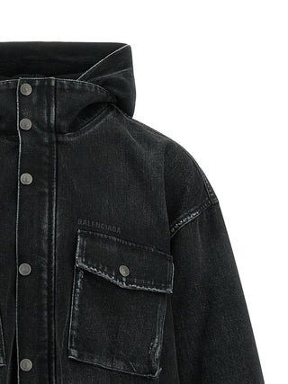 Balenciaga Black Cotton Denim Jacket