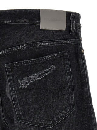 Balenciaga Black Cotton Cropped Jeans