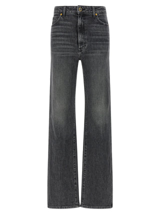 Khaite Gray Cotton Straight-Leg Jeans