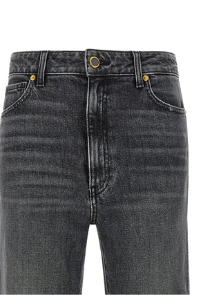 Khaite Gray Cotton Straight-Leg Jeans