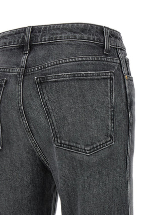 Khaite Gray Cotton Straight-Leg Jeans