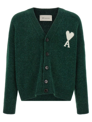 Ami Paris Alpaca Wool V-Neck Cardigan