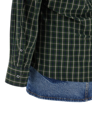 Alexander Wang Layered Poplin and Denim Mini Dress