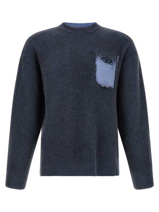 Diesel Blue Wool Cardigan