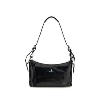 Vivienne Westwood Black Calf Leather Bos Taurus Shoulder Bag