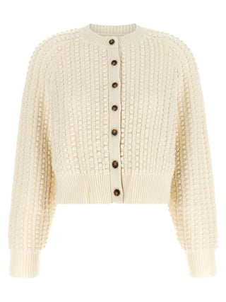 Loulou De Saison White Cashmere Cardigan