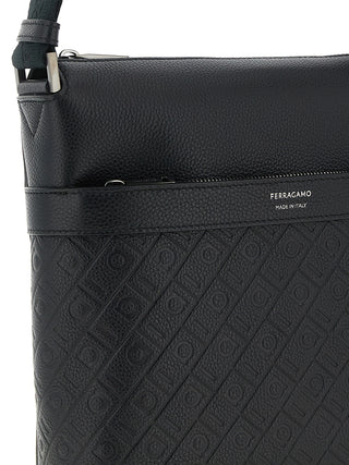 Ferragamo Black Calfskin Crossbody Bag