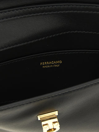 Ferragamo Black Calfskin Clutch Bag