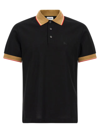Burberry Black Cotton Polo Shirt