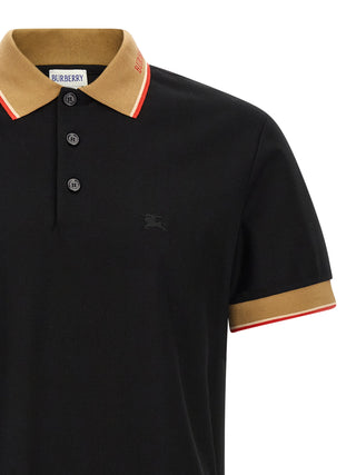 Burberry Black Cotton Polo Shirt