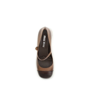 Miu Miu Mary Jane Leather Ballet Flats