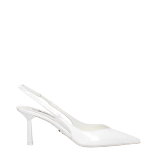 Prada White Leather High Heel Pumps