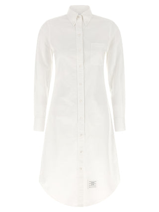 Thom Browne White Cotton Midi Dress